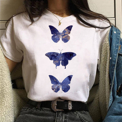Blusa Estampada Blanca Suelta Casual para Mujer - Image 26