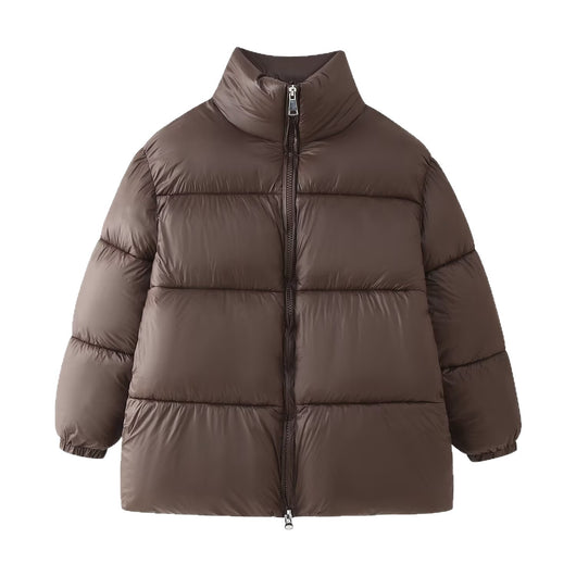 Abrigo de Algodón con Cuello Mao Minimalista y Versátil para Mujer - Image 5
