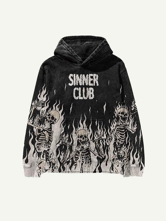 Sudadera Deportiva Retro con Capucha y Estampado Gráfico