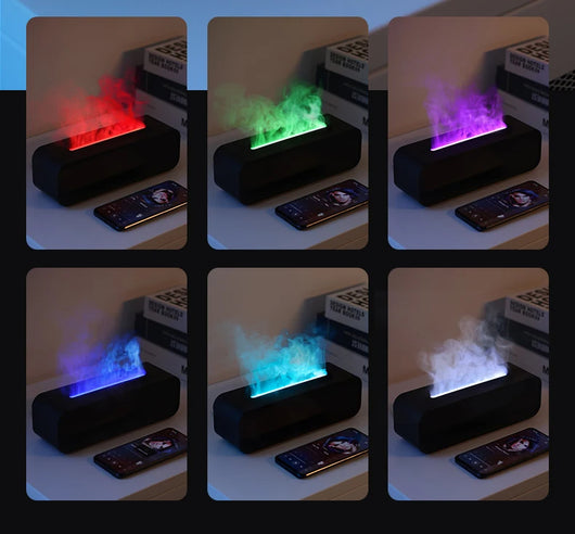 Difusor de Aroma con Efecto Llama Dinámico, Control Remoto y Luces Sincronizadas con Música - Image 16