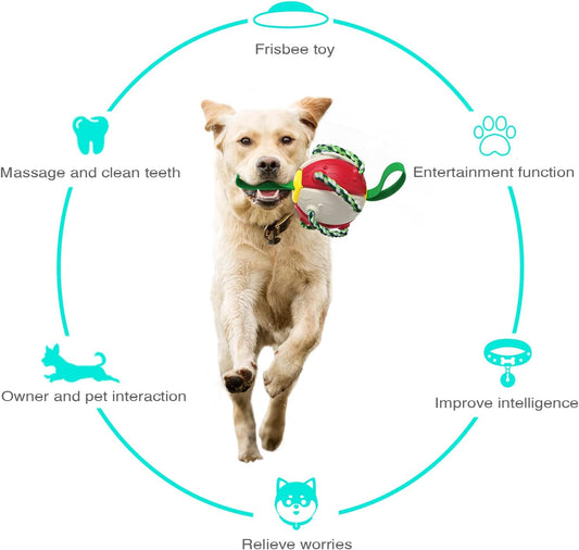 Pelota Voladora con Cuerdas para Perros - Juguete Interactivo de Tracción - Image 2