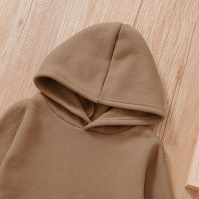 Conjunto Otoñal: Sudadera con Capucha de Manga Larga + Falda Corta Color Sólido - Image 12