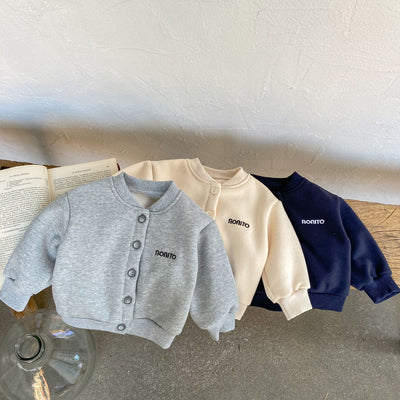 Cardigan Infantil con Forro Polar y Bordado de Letras - Image 8