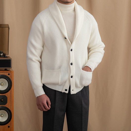 Cardigan Tejido Grueso Vintage para Hombre Estilo Retro - Image 21