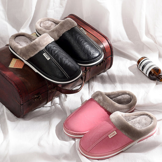Pantuflas de Algodón Impermeables con Suela PU