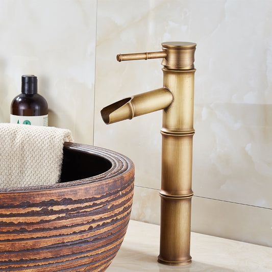 Grifo Retro de Bambú para Lavabo con Agua Fría y Caliente - Image 2