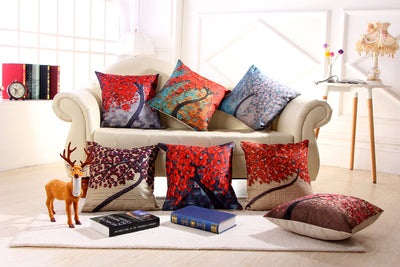Funda de Almohada con Óleo Artístico en Algodón y Lino - Image 5