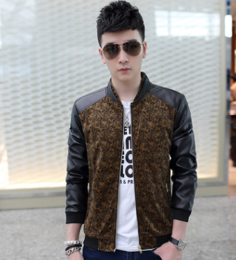 Chaqueta de Cuero PU Estilo Coreano para Hombre - Corte Slim con Costuras Decorativas