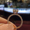 Anel Feminino da Moda Joias Anel Elegante de Cristal com Strass para Mulheres Acessórios Anel de Festa de Casamento Presente 925Ouro 10