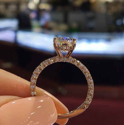 Anillo de Cristal Elegante para Novia - Joya de Diamantes de Imitación para Bodas y Eventos - Image 4