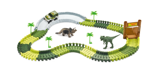 Auto de Dinosaurio Eléctrico con Pista Armable - Juguete Educativo de Doble Capa - Image 4