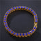 Pulseira Hip Hop Iced Out Fileira Única Strass Corrente Bling Braceletes Tênis Charme Zircônia Braceletes Elo Corrente Joias Azul