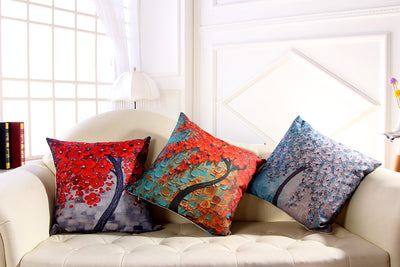 Funda de Almohada con Óleo Artístico en Algodón y Lino - Image 4