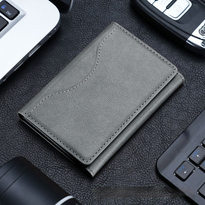 Billetera Magnética Tri-Fold de Cuero con Soporte para Tarjetas - Image 9