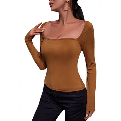 Blusa Pullover Básica de Algodón para Mujer - Colores Sólidos - Image 9