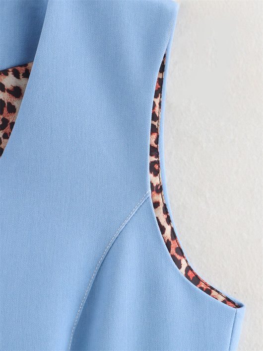 Chaleco Denim Elástico de Color Liso sin Mangas - Versátil y Moderno - Image 18