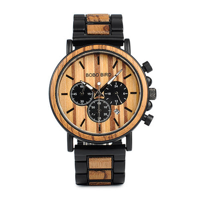Reloj de Madera Multifunción con Tres Esferas de Cuarzo - Image 17