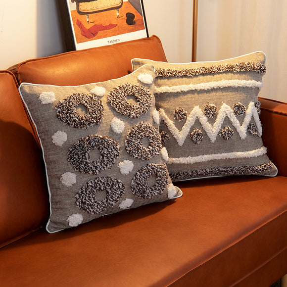 Almohada de Cintura Acolchada en Algodón y Lino para Sofá y Cama