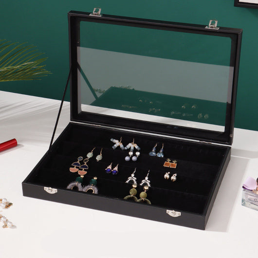 Caja de Joyería de Madera y Cuero con Cierre de Seguridad