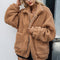 Abrigo Oversized de Lana Sintética Esponjosa - Invierno Cálido para Mujer
