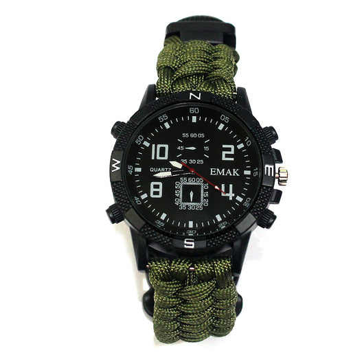 Reloj de Supervivencia Táctica AK17 con Brújula Multifunción y Cuerda Paracord Tejida - Image 5