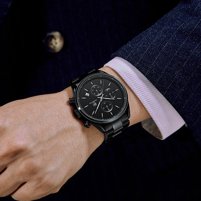 Reloj de Cuarzo Multifuncional Impermeable para Hombre - Estilo Ejecutivo