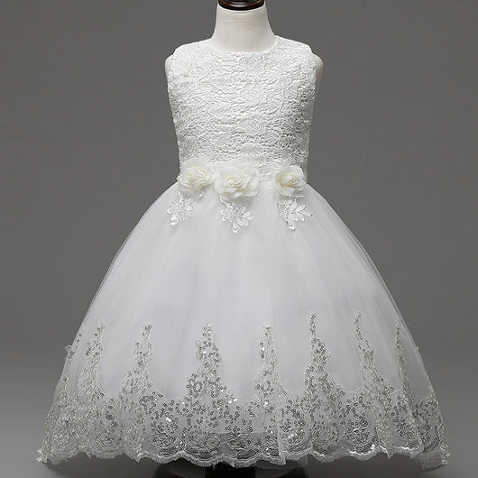 Vestido de Princesa para Niña con Lentejuelas - Diseño de Novia Infantil - Image 7