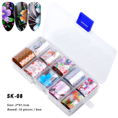 10 Cajas de Stickers de Uñas Holográficos Color AB para Nail Art - Image 24