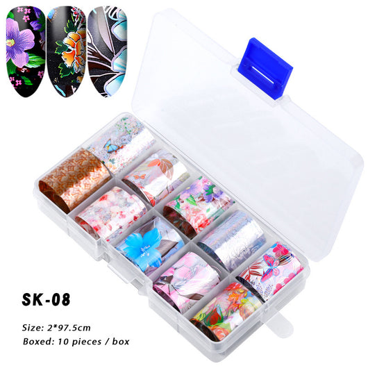 10 Cajas de Stickers de Uñas Holográficos Color AB para Nail Art - Image 24