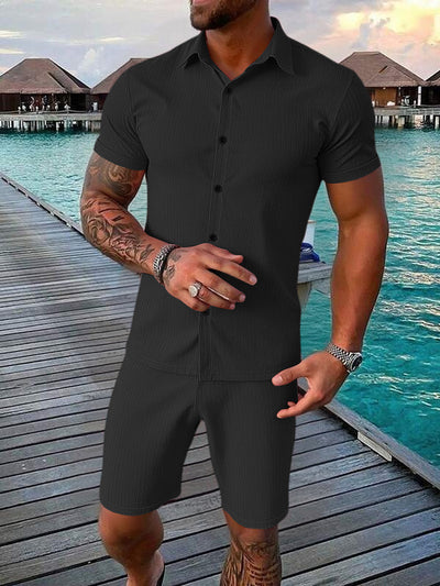 Conjunto Casual de Camisa y Shorts para Hombre - Image 30