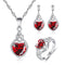 Conjunto de Joyas Corazón de Rubí