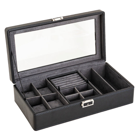 Caja de Almacenamiento para Relojes de Lujo con Patrón de Lichi - 3, 6 o 12 Compartimentos