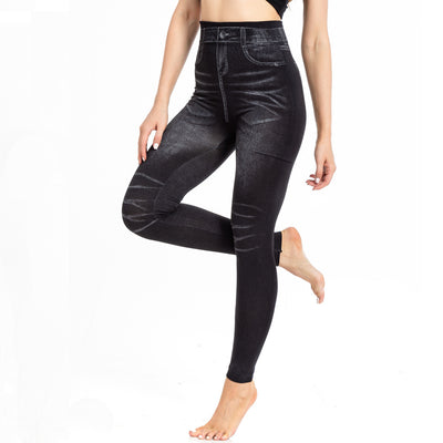 Leggings de Mezclilla Estampados con Pliegues - Comodidad y Estilo - Image 20