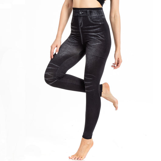 Leggings de Mezclilla Estampados con Pliegues - Comodidad y Estilo - Image 20