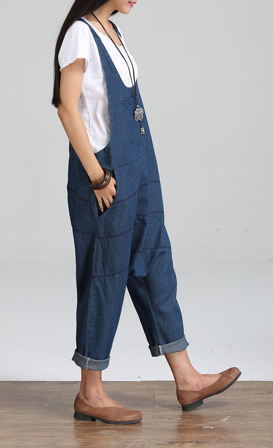 Mono Palazzo Vintage Denim con Tirantes y Bolsillos - Image 2