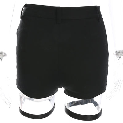 Shorts Elásticos Negros de Cintura Alta Ajustados - Image 5