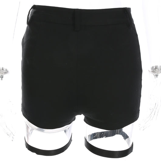 Shorts Elásticos Negros de Cintura Alta Ajustados - Image 5