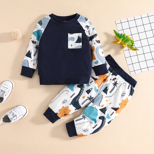 Conjunto Infantil de Manga Larga con Estampado de Animales Otoñales - Image 2