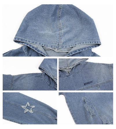 Sudadera Denim Oversized Vintage Lavado Retro - Image 8