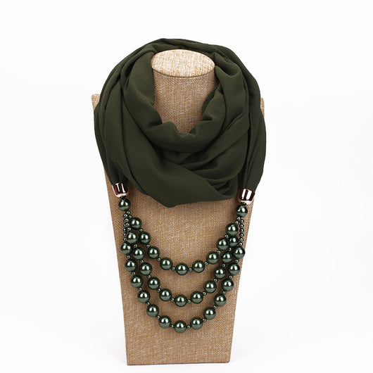 Collar de Perlas con Pañuelo Elegante - Image 3