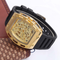 Reloj Automático Hombre con Esfera Transparente Barril - Correa de Cuero