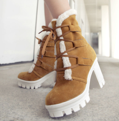 Botas Cálidas con Tacón Grueso - Image 3