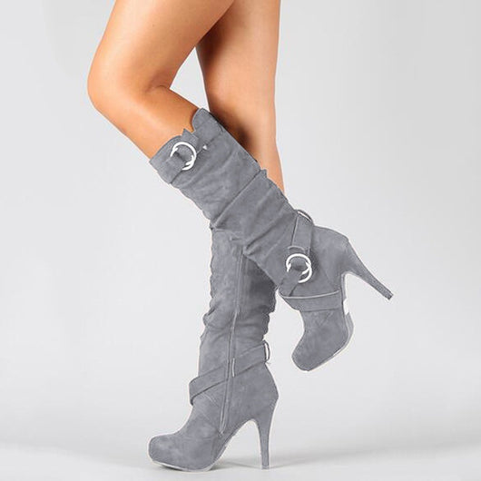 Botas Altas Impermeables con Tacón Fino y Plataforma - Talla Grande - Image 4