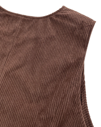 Chaleco de Pana para Hombre con Bolsillos de Patchwork y Chaqueta Exterior - Image 16