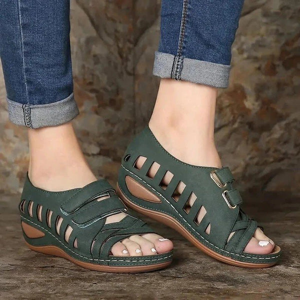 Sandalias Huecas de Color Sólido para Mujer
