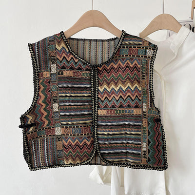 Chaleco Étnico Retro Bordado para Mujer - Abrigo Ligero de Verano - Image 4