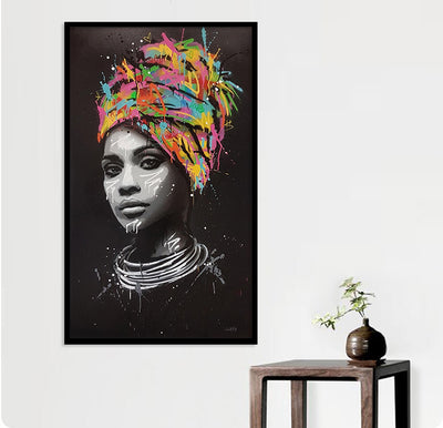 Cuadro Lienzo Mujer Africana con Turbante - Image 3