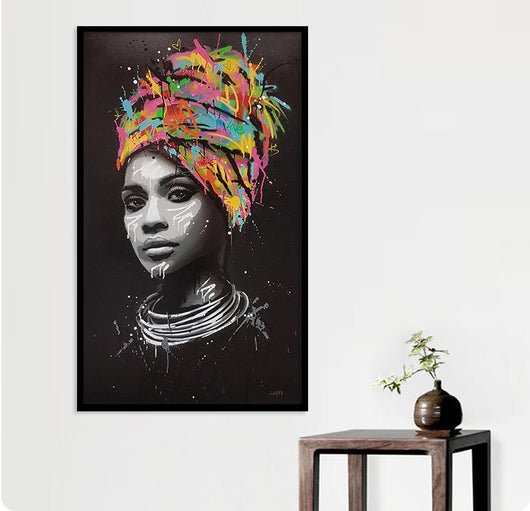 Cuadro Lienzo Mujer Africana con Turbante - Image 3
