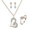 Conjunto de Collar y Aretes de Corazón con Cristales Brillantes