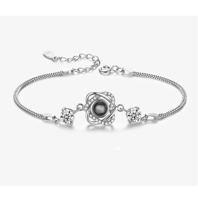Pulsera de Plata con Doble Corazón y Proyección para Mujer - Image 15